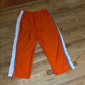 Vintage Nike Vibrant Orange Cropped Athletic Pants